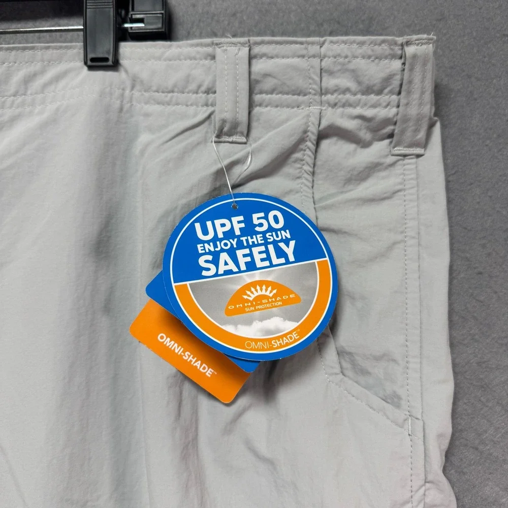 Columbia Men's PFG Omni Shade UPF 50‎ Gray 52X8 Cargo Fishing Shorts PFG